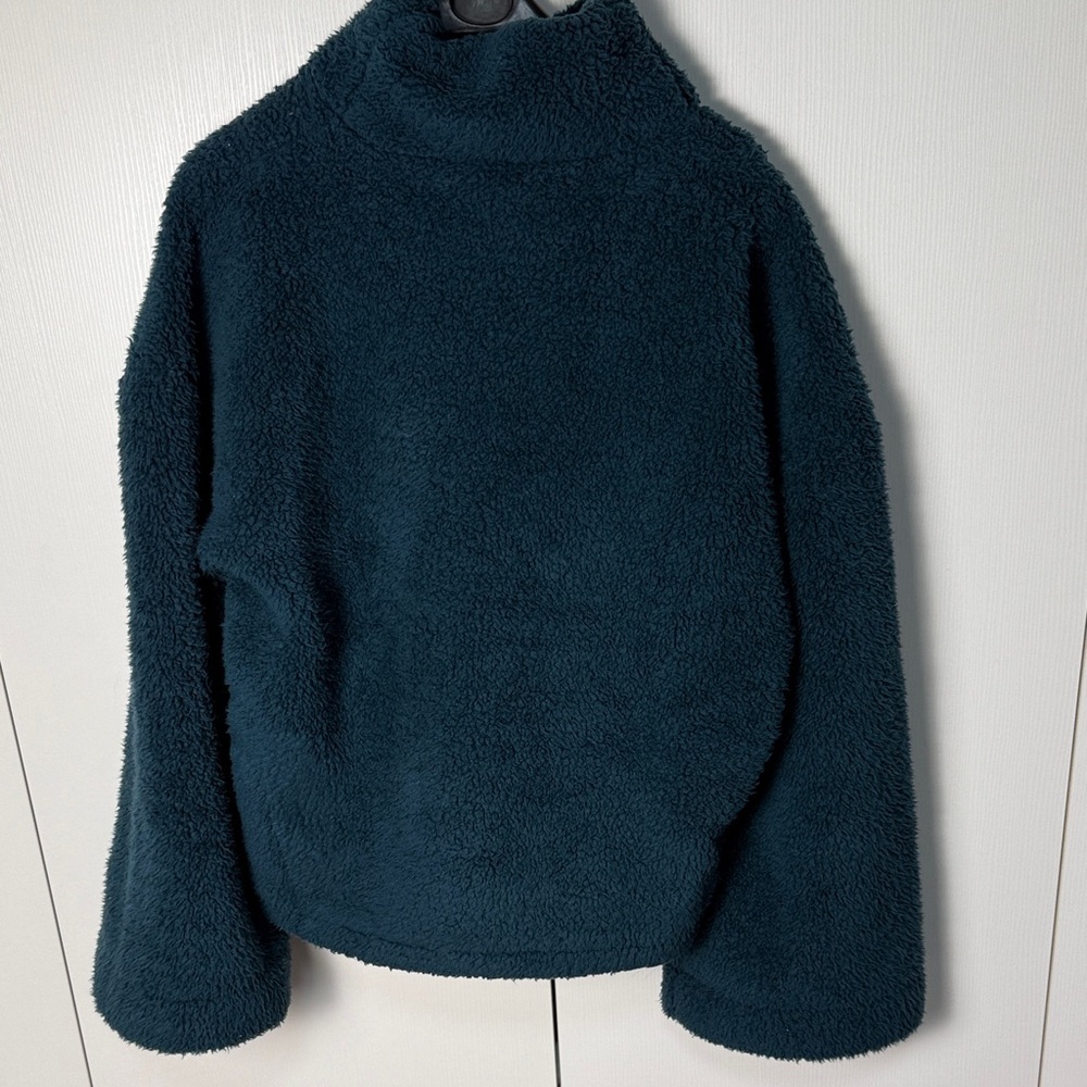 Cozy Dark Green Fleece turtleneck Pullover size S - Picture 8 of 10